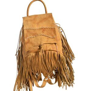 Free People Rochelle leather fringe backpack